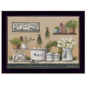"Garden Farmhouse Kitchen" By Pam Britton, Ready to Hang Framed Print, Black Frame