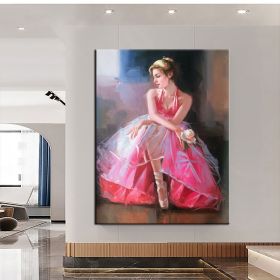 Hand Oil Pianting Ballerina fine art Dancer Handmade oil painting on Canvas female Ballet Artist Wall Art Living Room Bedroom Home Decor (Style: 07, size: 150x220cm)