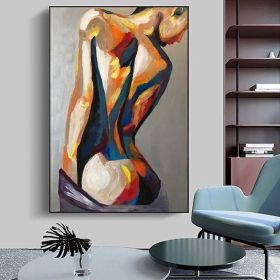 Handpainted large Sexy Naked Back Wall Art Sexy Girl woman Modern Abstract Nude Oil Painting on Canvas Home Entryway Living Room Bedroom Luxuriou (Style: 01, size: 50X70cm)
