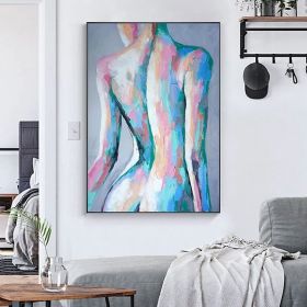 Handpainted large Sexy Naked Back Wall Art Sexy Girl woman Modern Abstract Nude Oil Painting on Canvas Home Entryway Living Room Bedroom Luxuriou (Style: 03, size: 60X90cm)