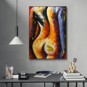 Handpainted large Sexy Naked Back Wall Art Sexy Girl woman Modern Abstract Nude Oil Painting on Canvas Home Entryway Living Room Bedroom Luxuriou (Style: 02, size: 60X90cm)